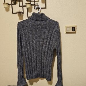 Old Navy Women's Heathered Gray Cowl Neck Sweater